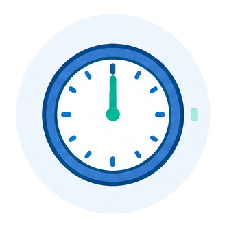 Illustration of a clock representing time management.