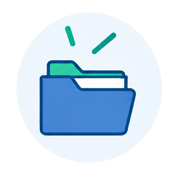 Illustration of a folder representing organized course materials.